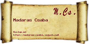 Madaras Csaba névjegykártya