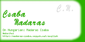 csaba madaras business card